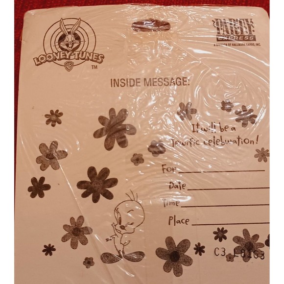 VTG 1997 TWEETY BIRD BIRTHDAY PARTY INVITATIONS - Picture 5 of 6